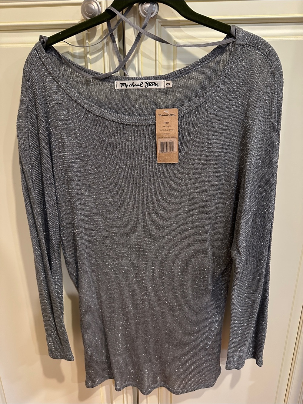 Michael Stars Metallic Gray Long-Sleeve Top
